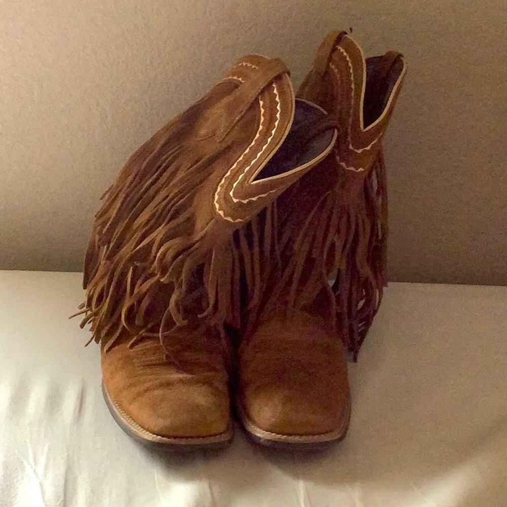 Ariat Fringe Square Toe Suede Cowboy Boot SOLD OUT ONLINE!